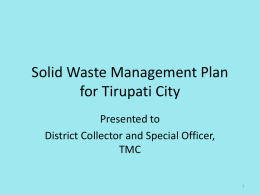 Solid Waste Management - Tirupati Municipal Corporation