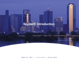 Spyder® Introduction