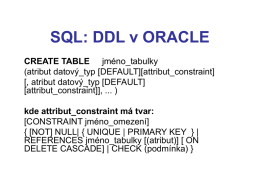 SQL: DDL v ORACLE