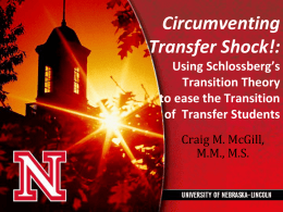 Circumventing Transfer Shock! - National Institute for the Study of