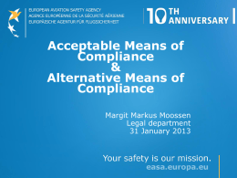 Acceptable Means of Compliance & Alternative Means of Compliance