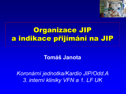 Organizace JIP - 3. interní klinika