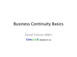 Business Continuity Basics