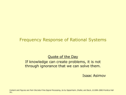 Lecture 11 Frequency Response of Rational Systems