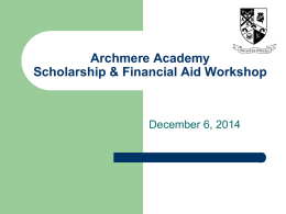 Scholarship & Financial Aid Presentation