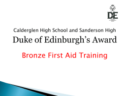 First Aid Training : Bronze [Power Point]