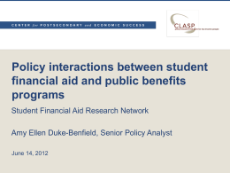 Policy interactions between student financial aid and public benefits