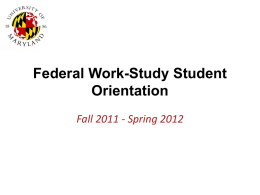 FWS Student Orientation Presentation