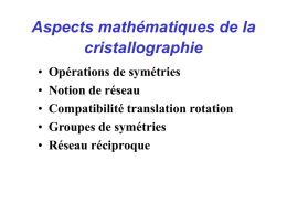 Aspects mathématiques de la cristallographie