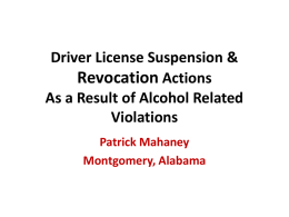 View Driver License Suspension & Revocation Actions Powerpoint
