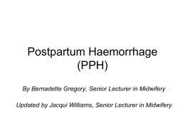 TOSCE - Postpartum Haemorrhage Background