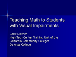 Teaching Math to Students with Visual Impairments