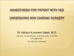 Anaesthesia for Acyanotic Congenital Heart Disease