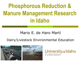 Phosphorous Reduction & Manure Management Research in Idaho
