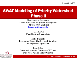 SWAT Modeling of Priority Watershed