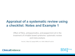 Appraisal of a systematic review using a checklist