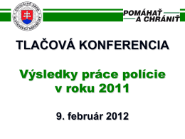 Výsledky práce polície v roku 2011