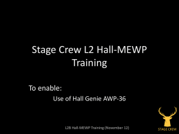 Stage Crew L2B Hall