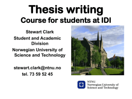 Thesis writing Course for students at IDI