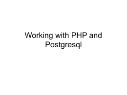 Connecting PHP to Postgress