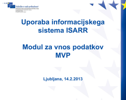 Predstavitev modula MVP ISARR