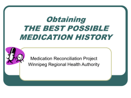 Medication History Taking - power point presentation