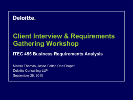 Client Interview & Requirements Gathering Workshop