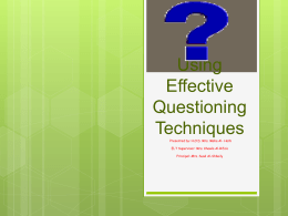 Using Effective Questioning Techniques