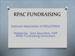 RPAC FUNDRAISING - Georgia Association of Realtors