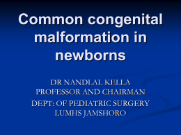 Common congenital malformation in new born