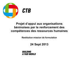 Projet d - CTB Bénin