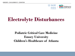 2011 Electrolyte disturbances - Emory University Department of