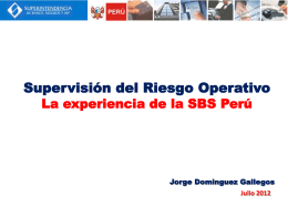 Perú - Riesgo Operativo - Superintendencia de Bancos y Seguros