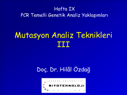 Primer Extension PCR TEMELLİ MUTASYON ANALİZ