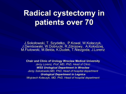 Radical Cystectomy in patients over 70