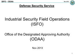 DSS ISFO ODAA Presentation December 2013
