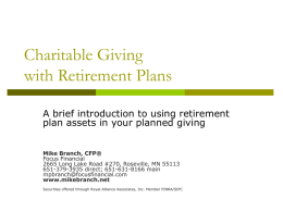 Planned Giving with Retirement Accounts