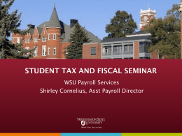 Student Tax and Fiscal Seminar (Microsoft Powerpoint)