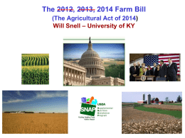 2014 Farm Bill - UK College of Agriculture