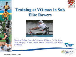 Rowing Study - VO2max - Tasmanian Institute of Sport