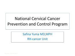 National Cervical Cancer Prevention and Control Program, Dr