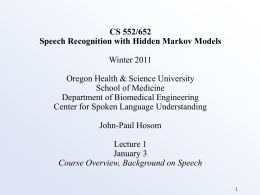 lecture1 - Center for Spoken Language Understanding