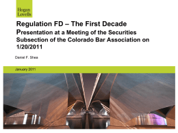 Regulation FD - Colorado Bar Association