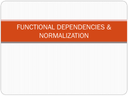 functional dependencies & normalization