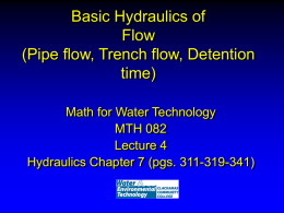 Lecture 4 Hydraulics and detention time