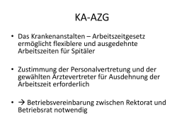 Präsentation des KA-AZG - MedUni Wien