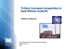 Tritium & compatibility experiments with PbLi
