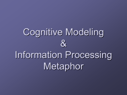 Mental Representations and Cognitive Modeling