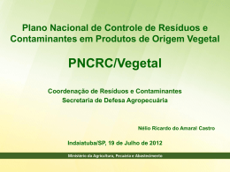 Institui o PNCRC/vegetal