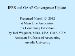 IFRS and GAAP Convergence